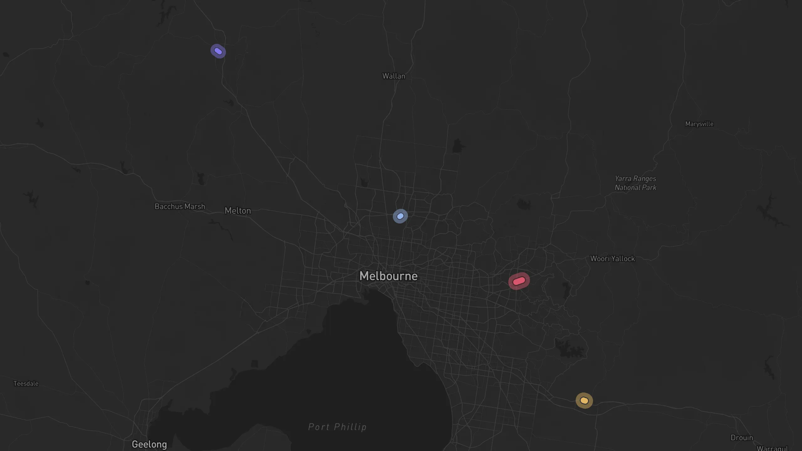 Map of street alignments in Melbourne