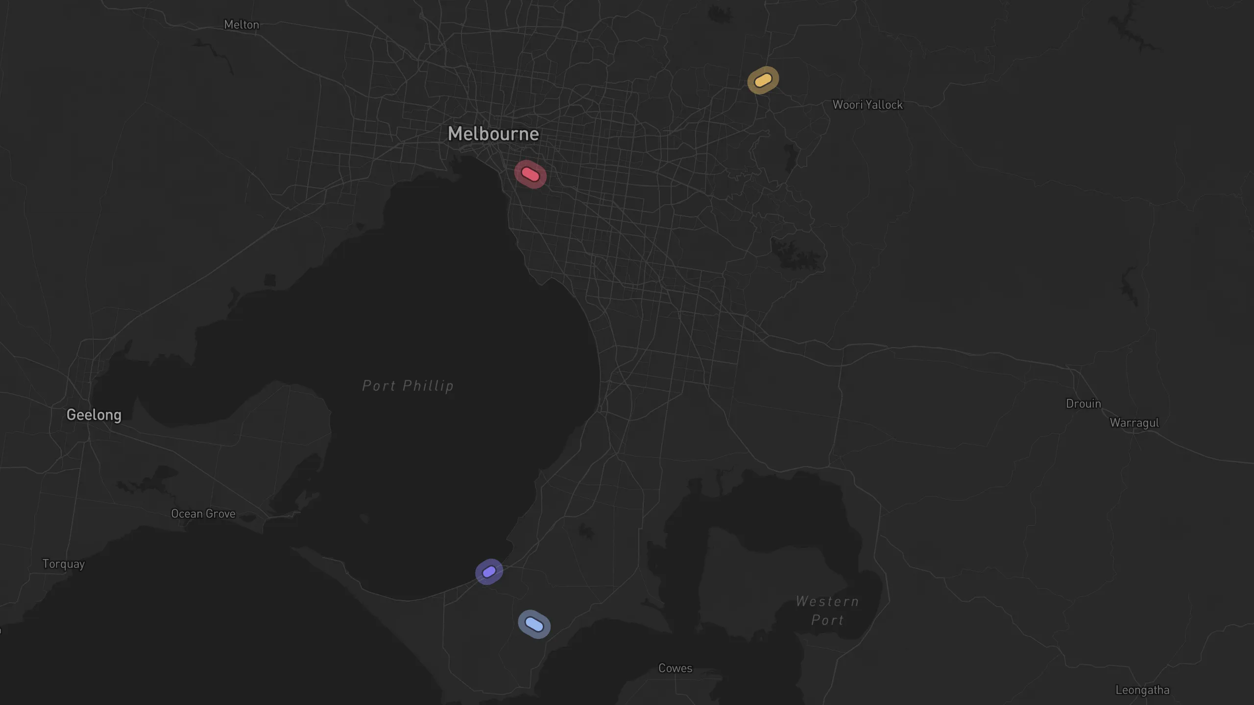 Map of street alignments in Melbourne