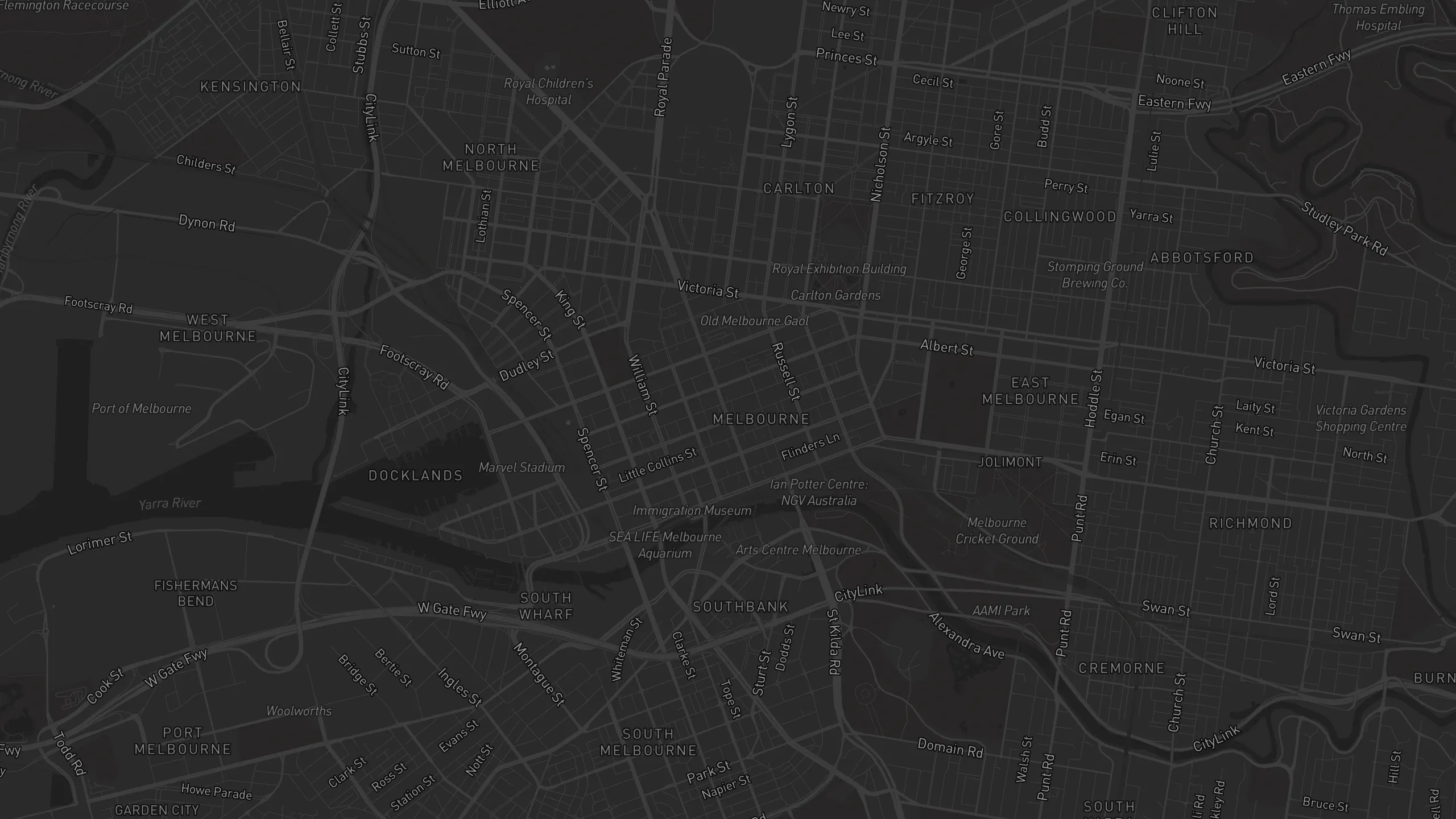 Map of street alignments in Melbourne