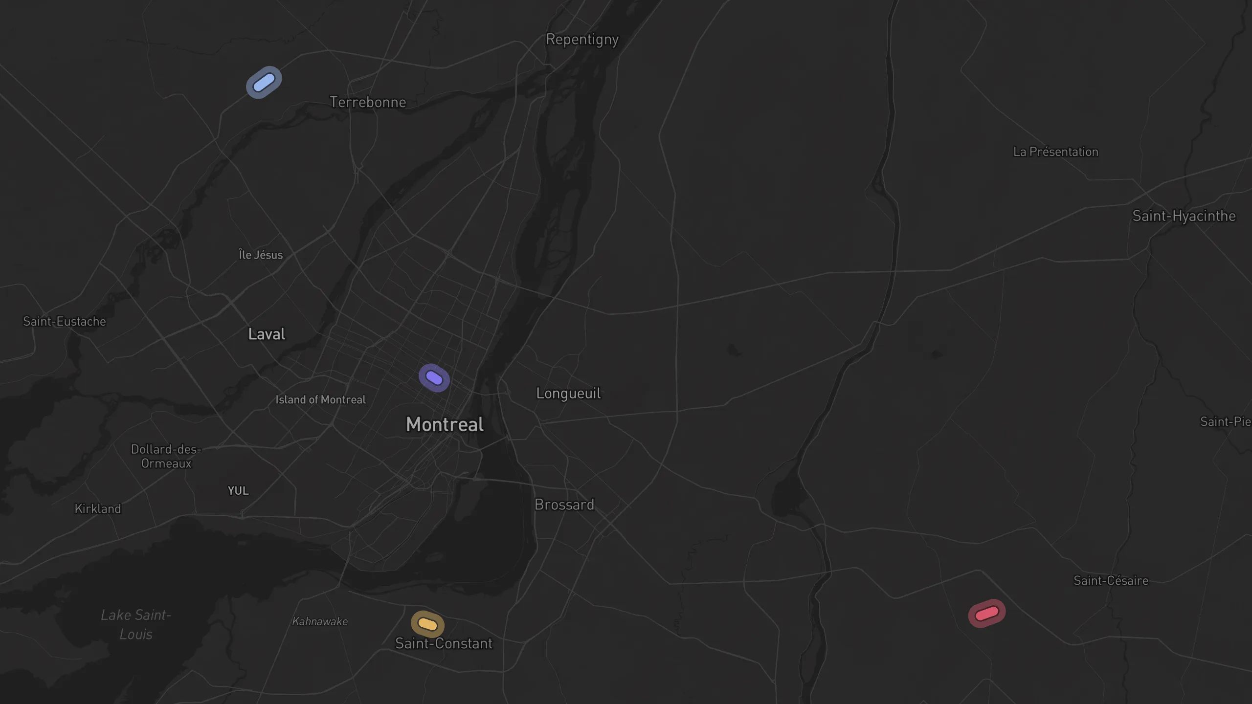 Map of street alignments in Montreal