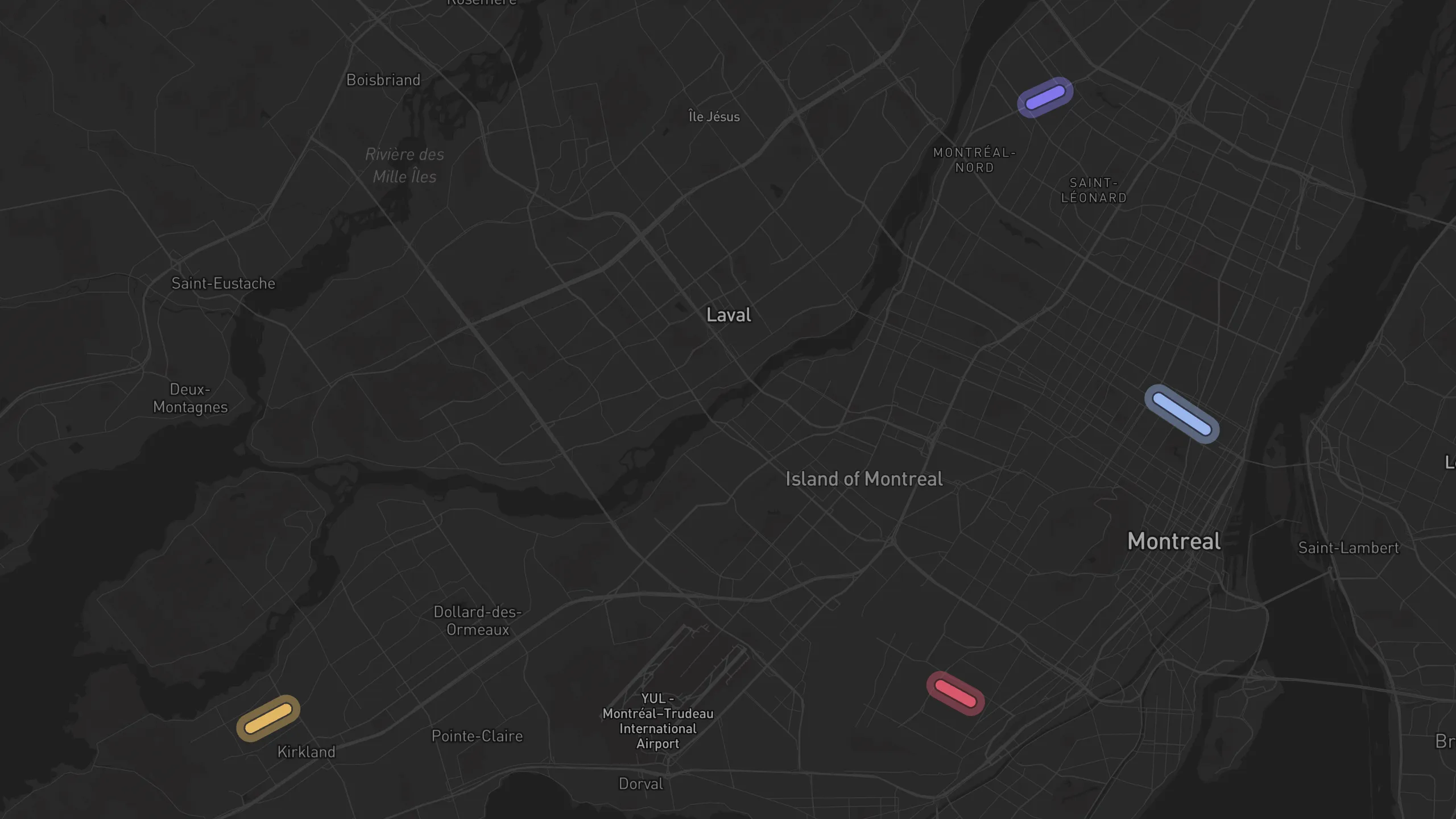Map of street alignments in Montreal