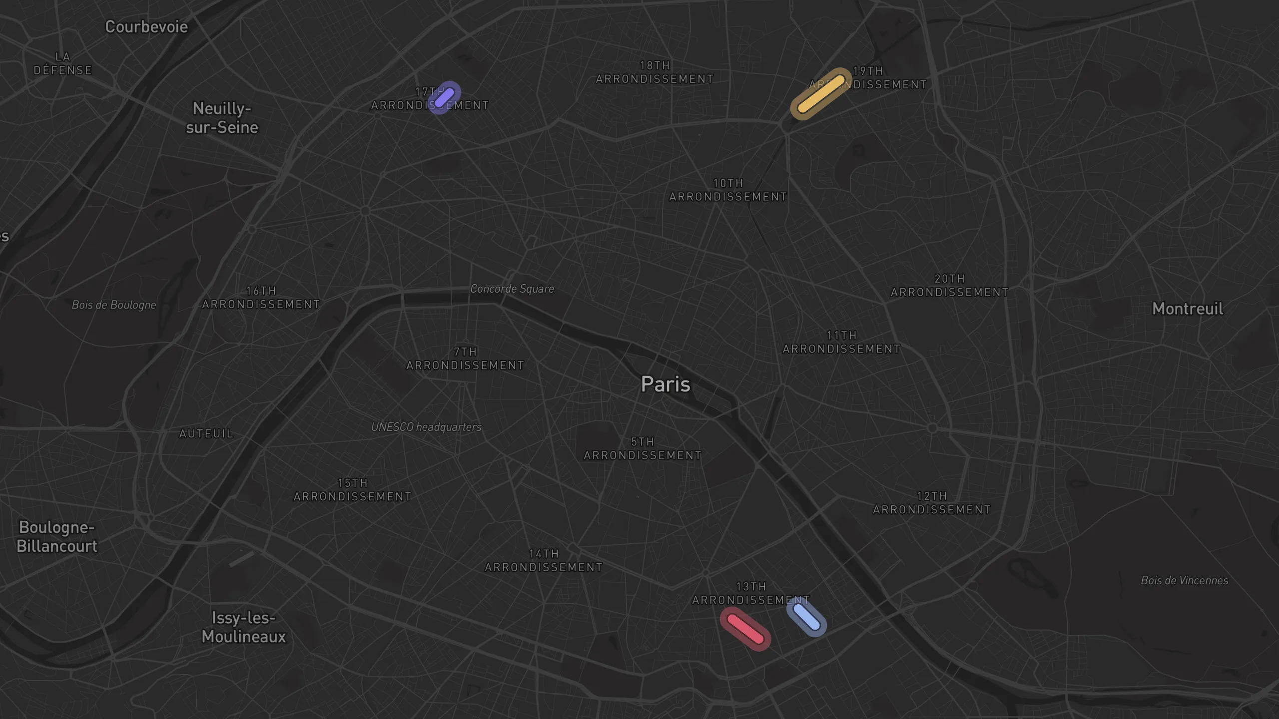 Map of street alignments in Paris