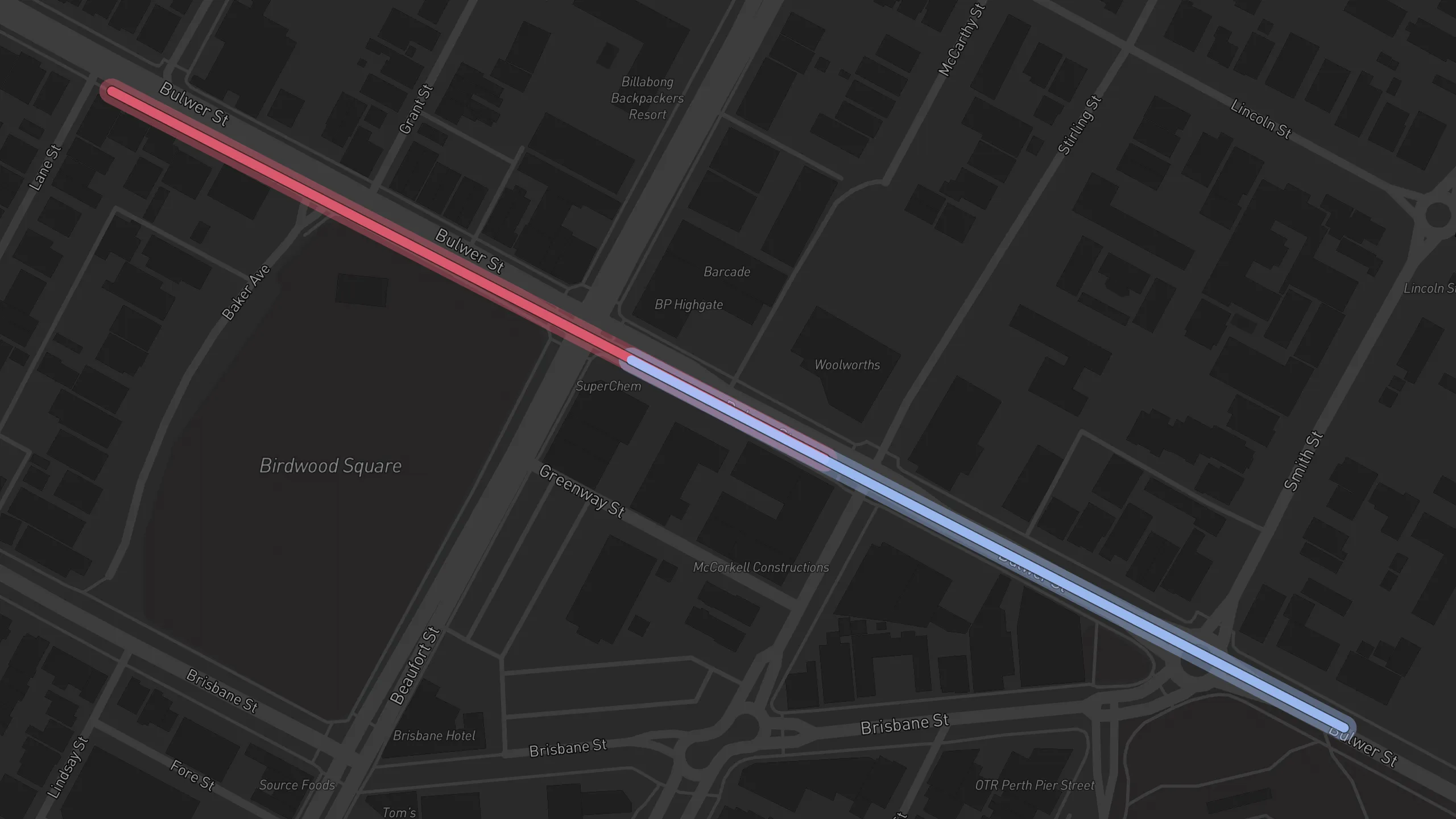Map of street alignments in Perth