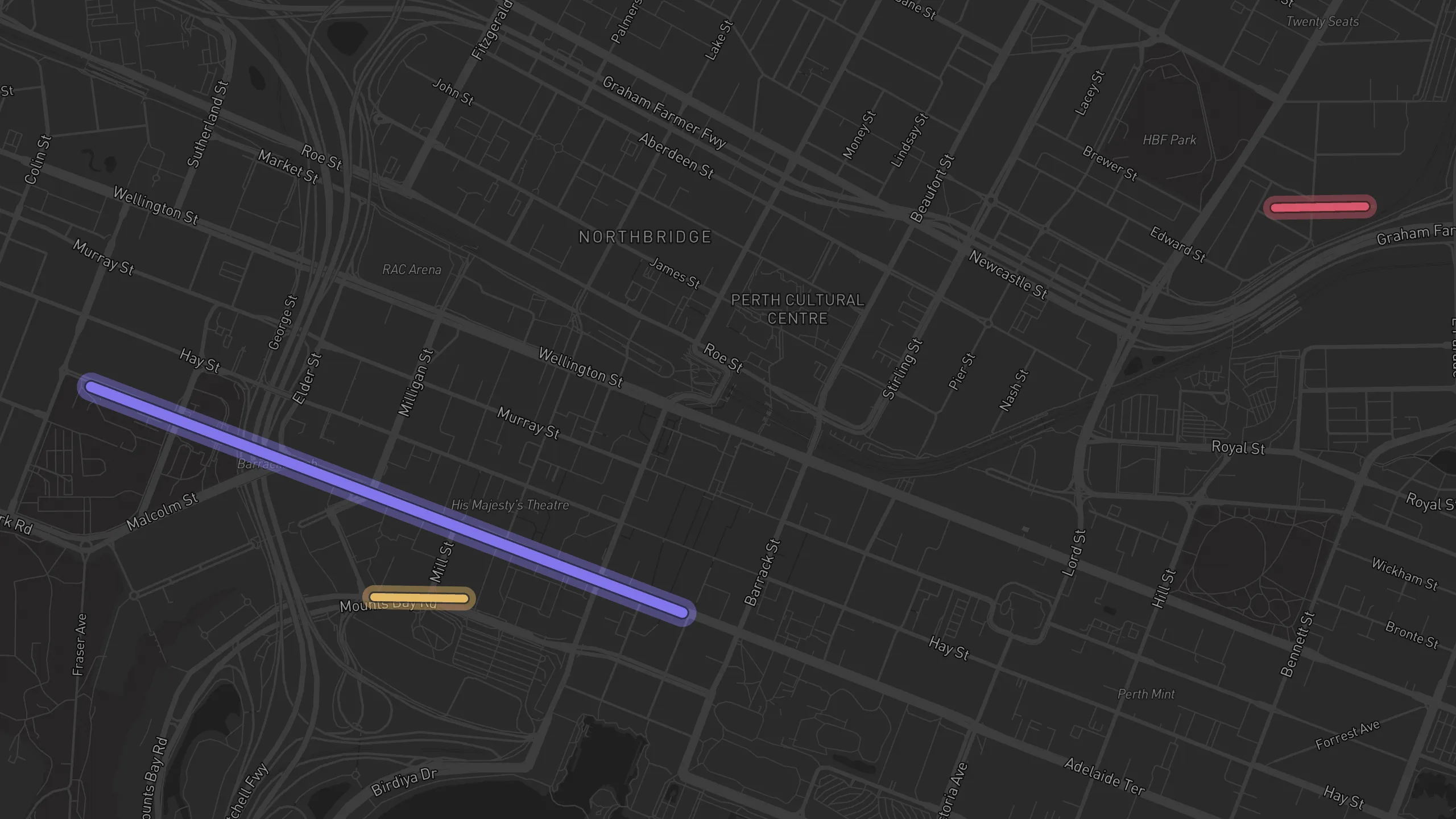 Map of street alignments in Perth