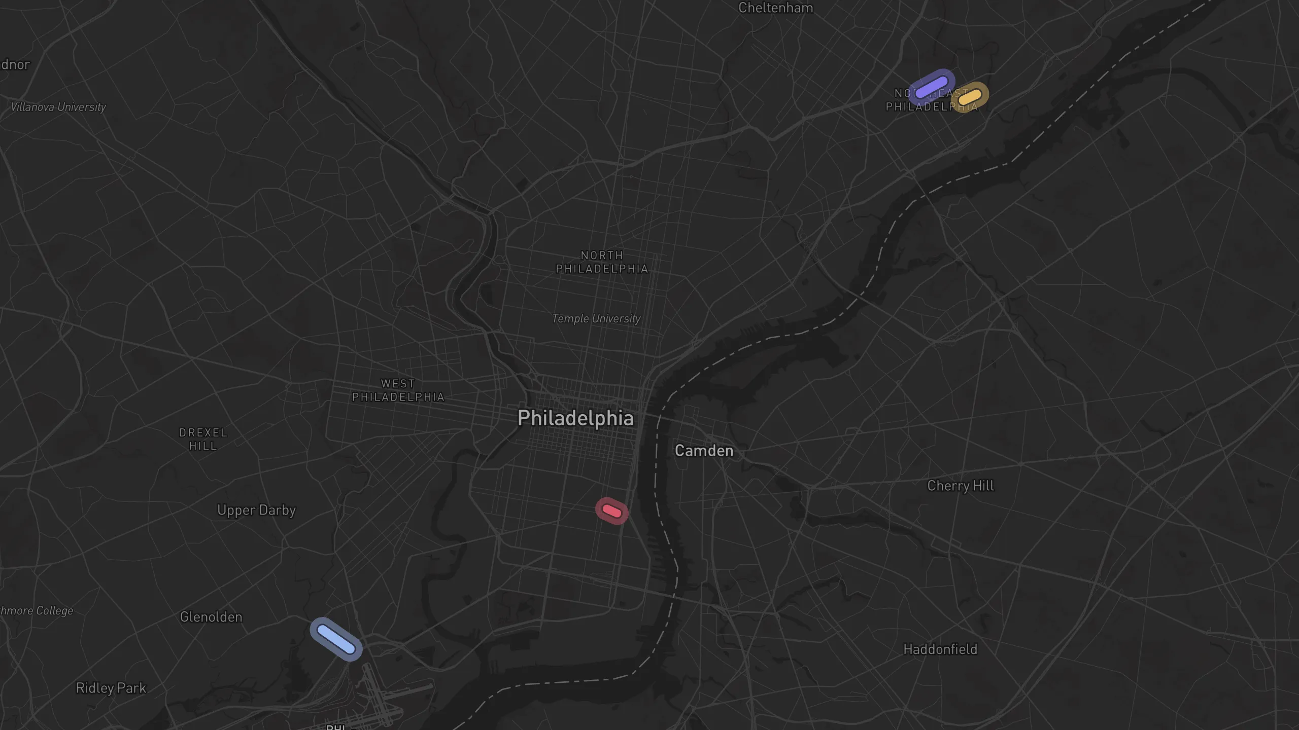 Map of street alignments in Philadelphia