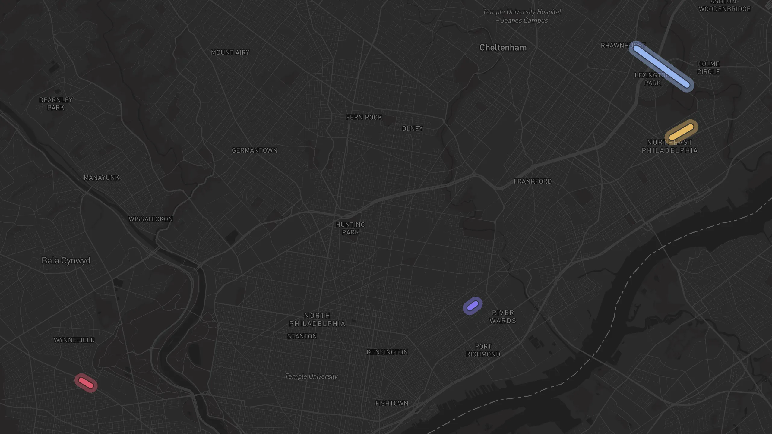 Map of street alignments in Philadelphia