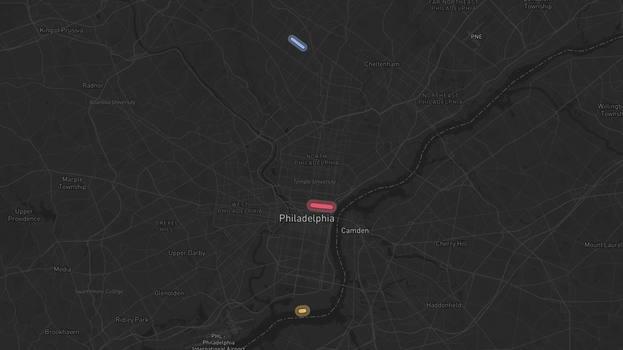 Map of street alignments in Philadelphia