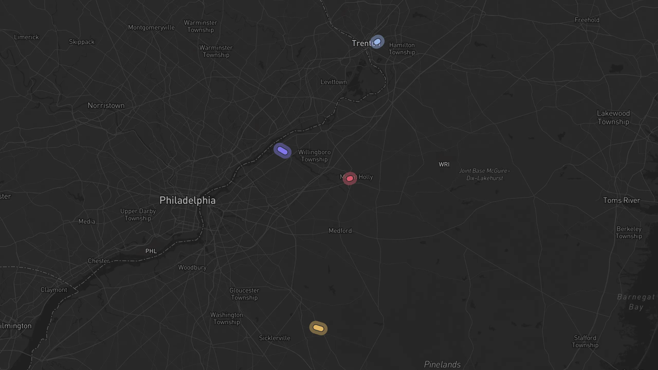 Map of street alignments in Philadelphia