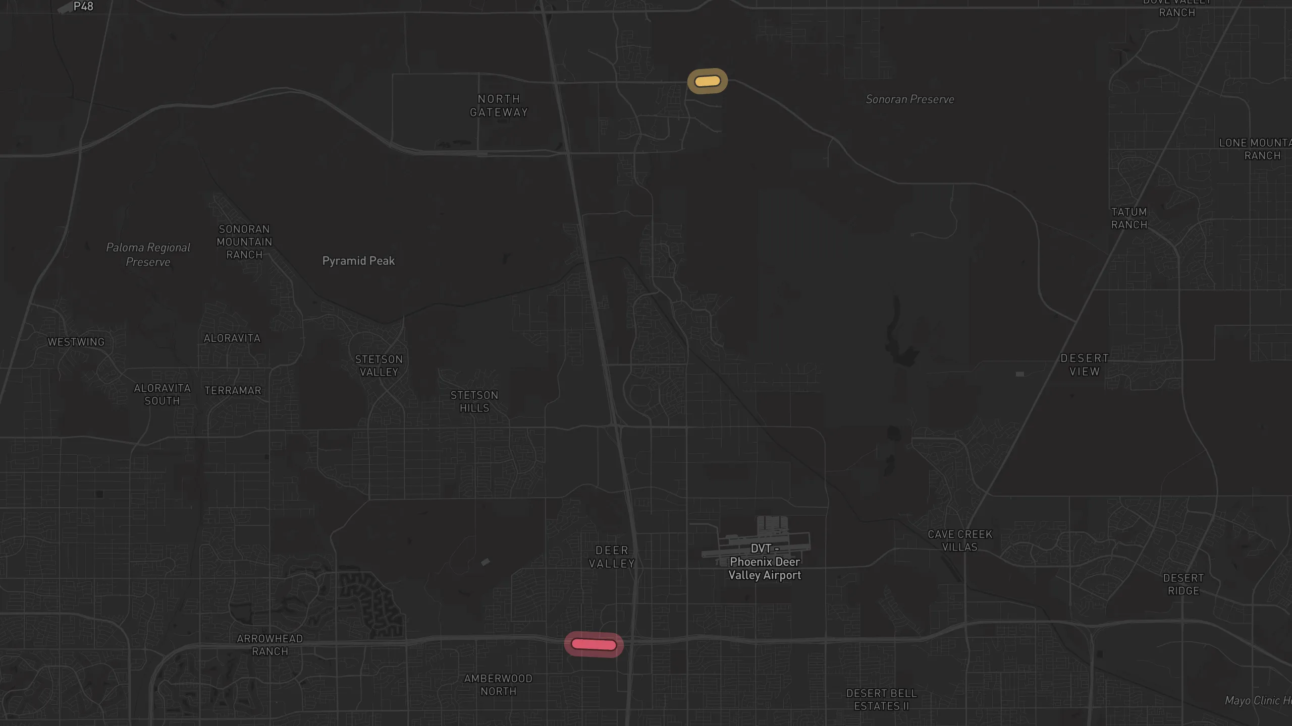 Map of street alignments in Phoenix