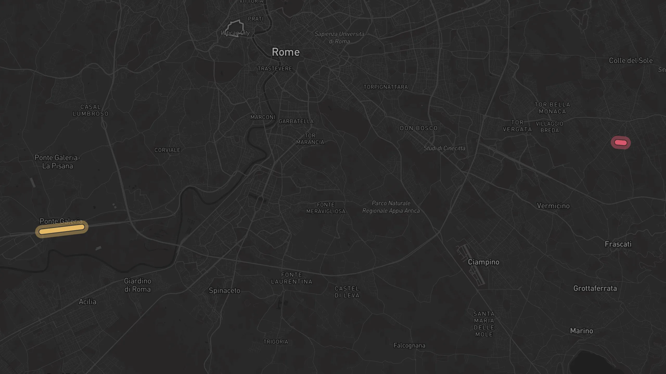 Map of street alignments in Rome