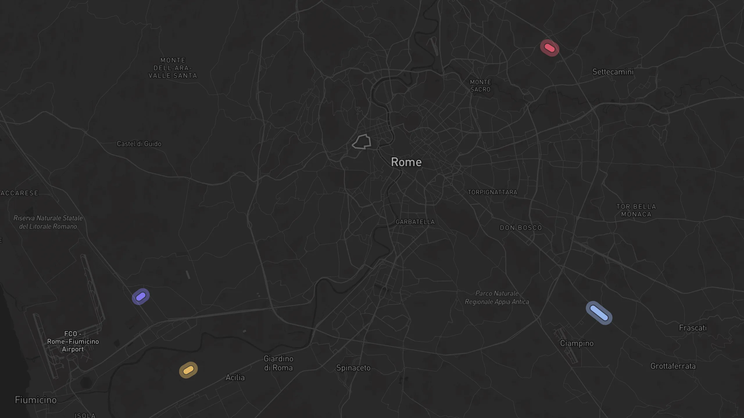 Map of street alignments in Rome