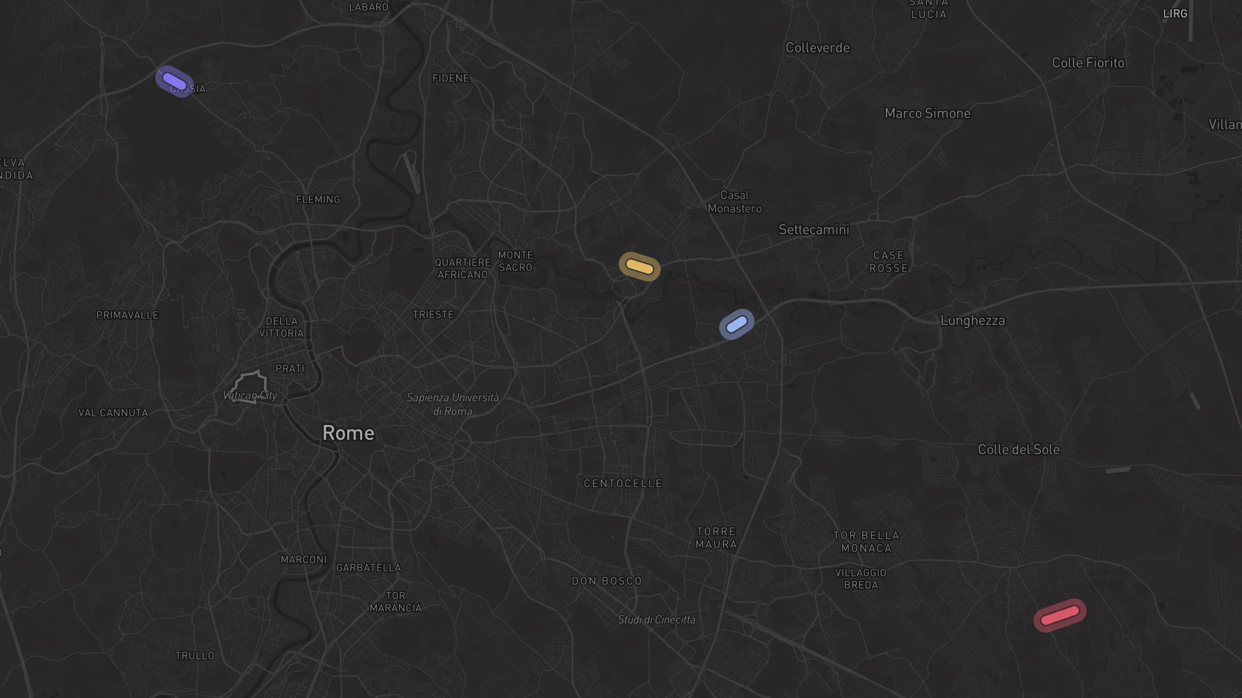 Map of street alignments in Rome