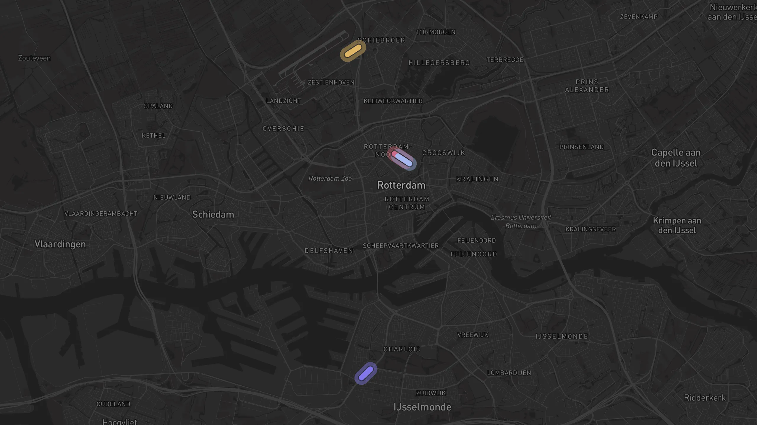 Map of street alignments in Rotterdam