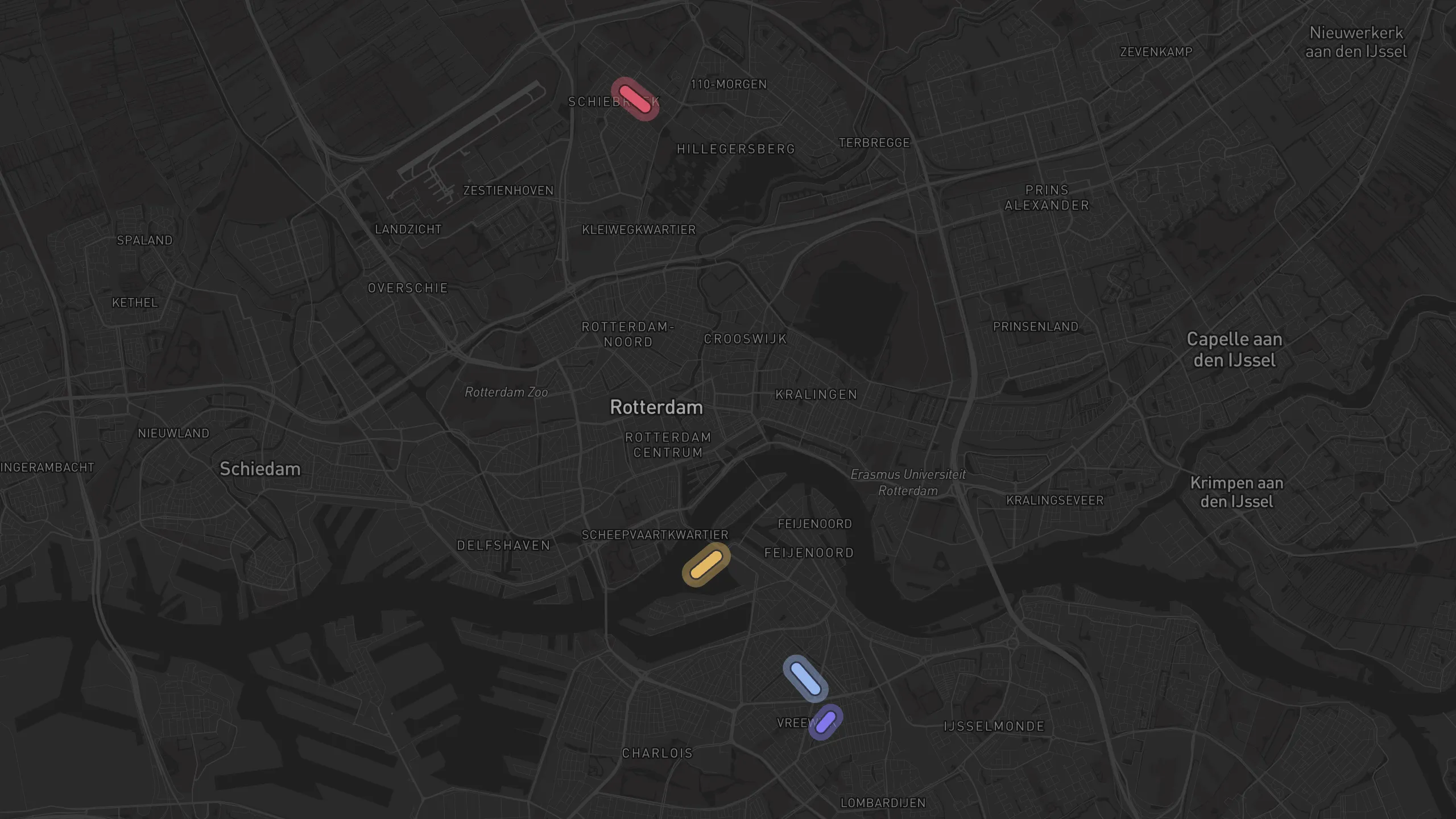 Map of street alignments in Rotterdam