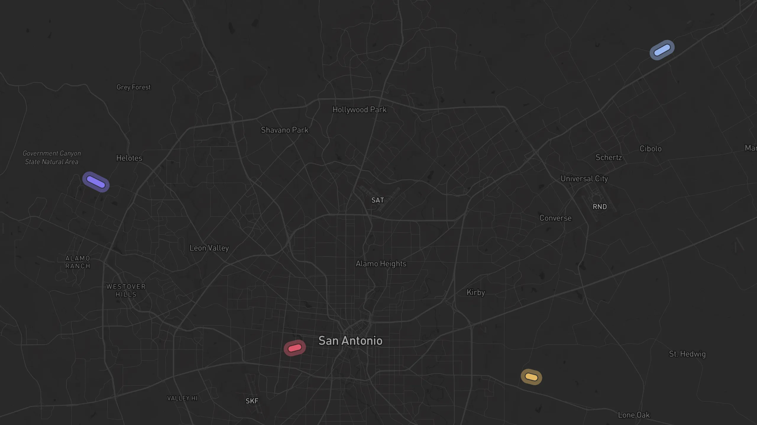 Map of street alignments in San Antonio