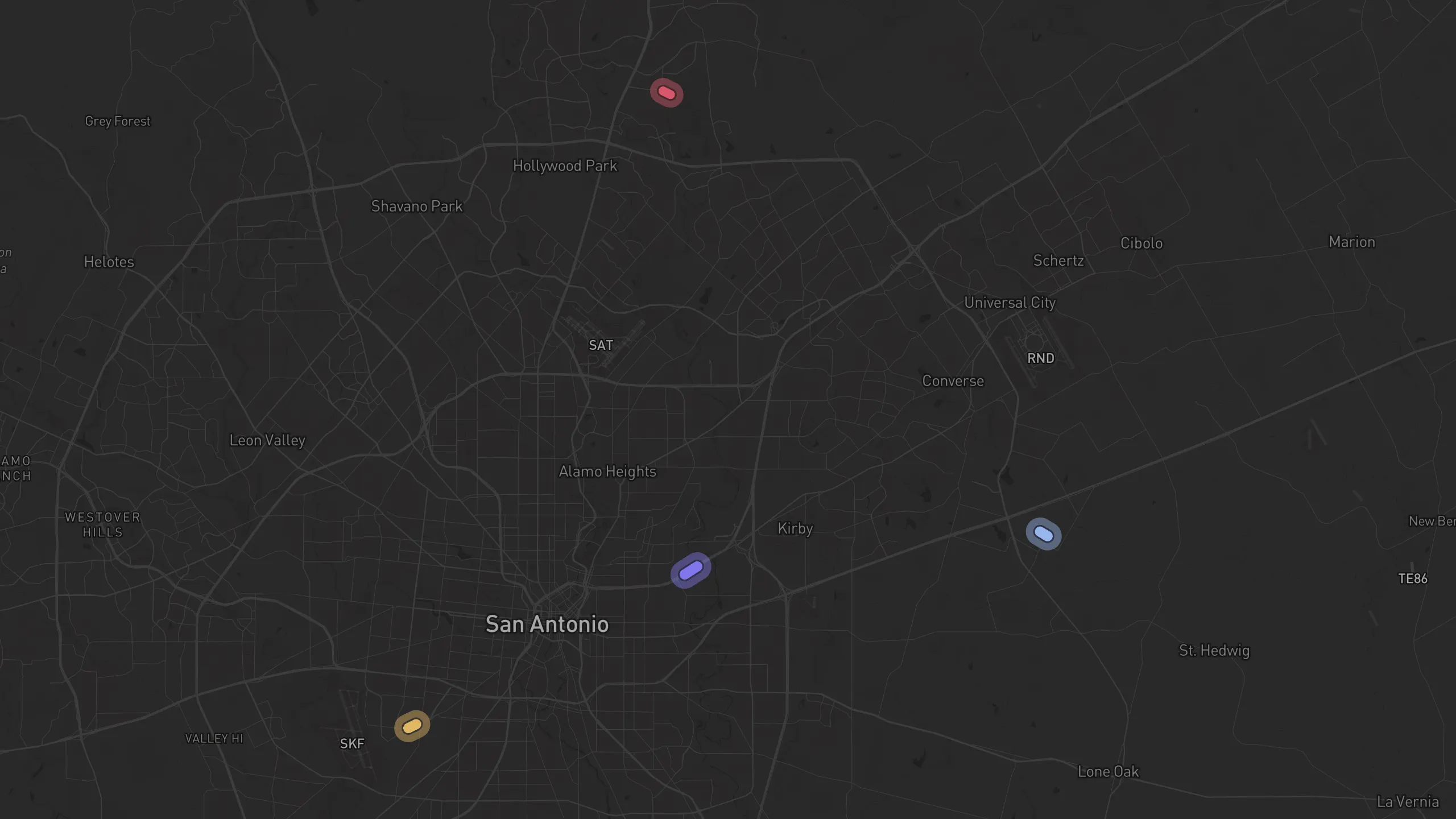 Map of street alignments in San Antonio