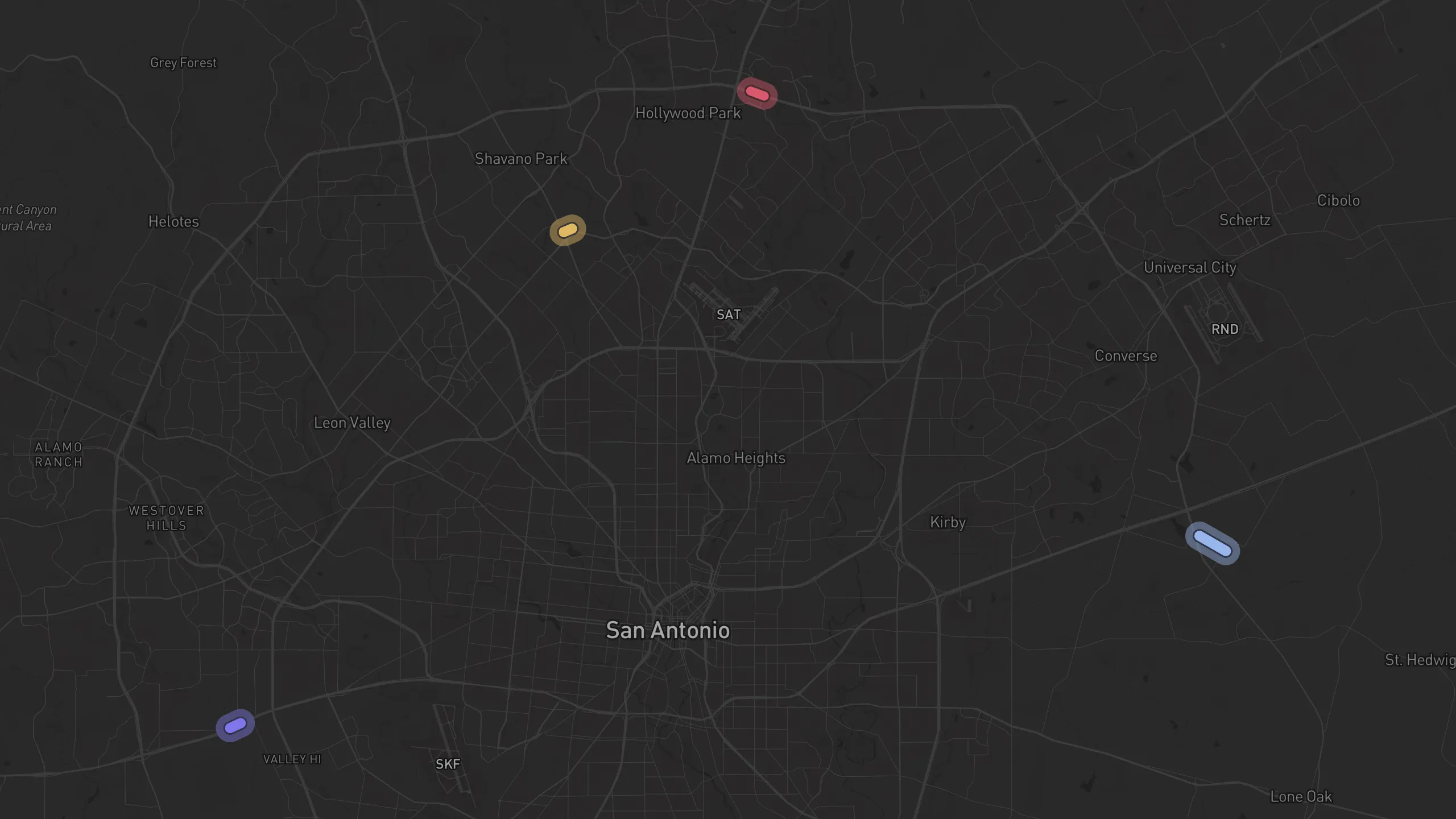 Map of street alignments in San Antonio