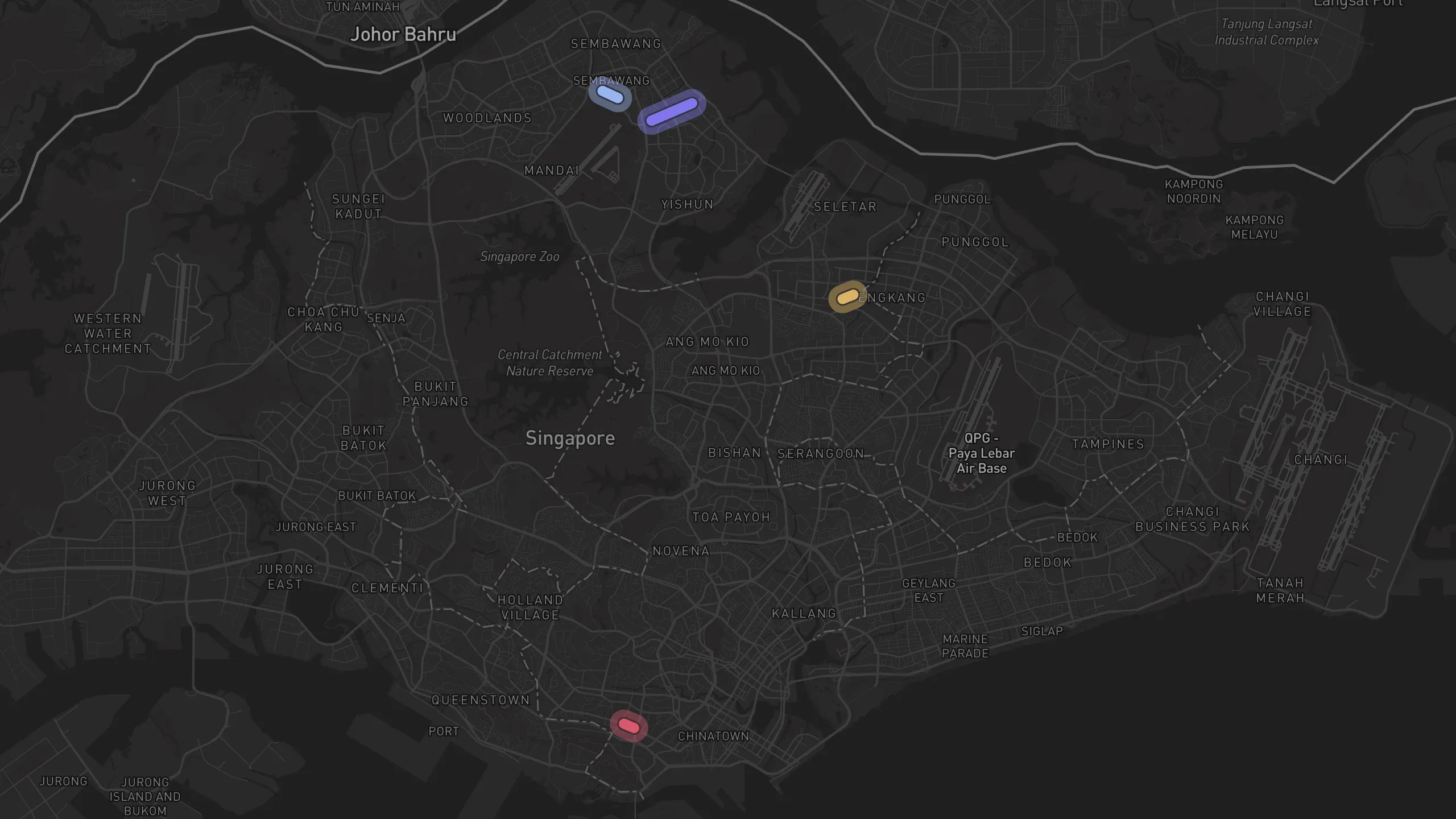 Map of street alignments in Singapore