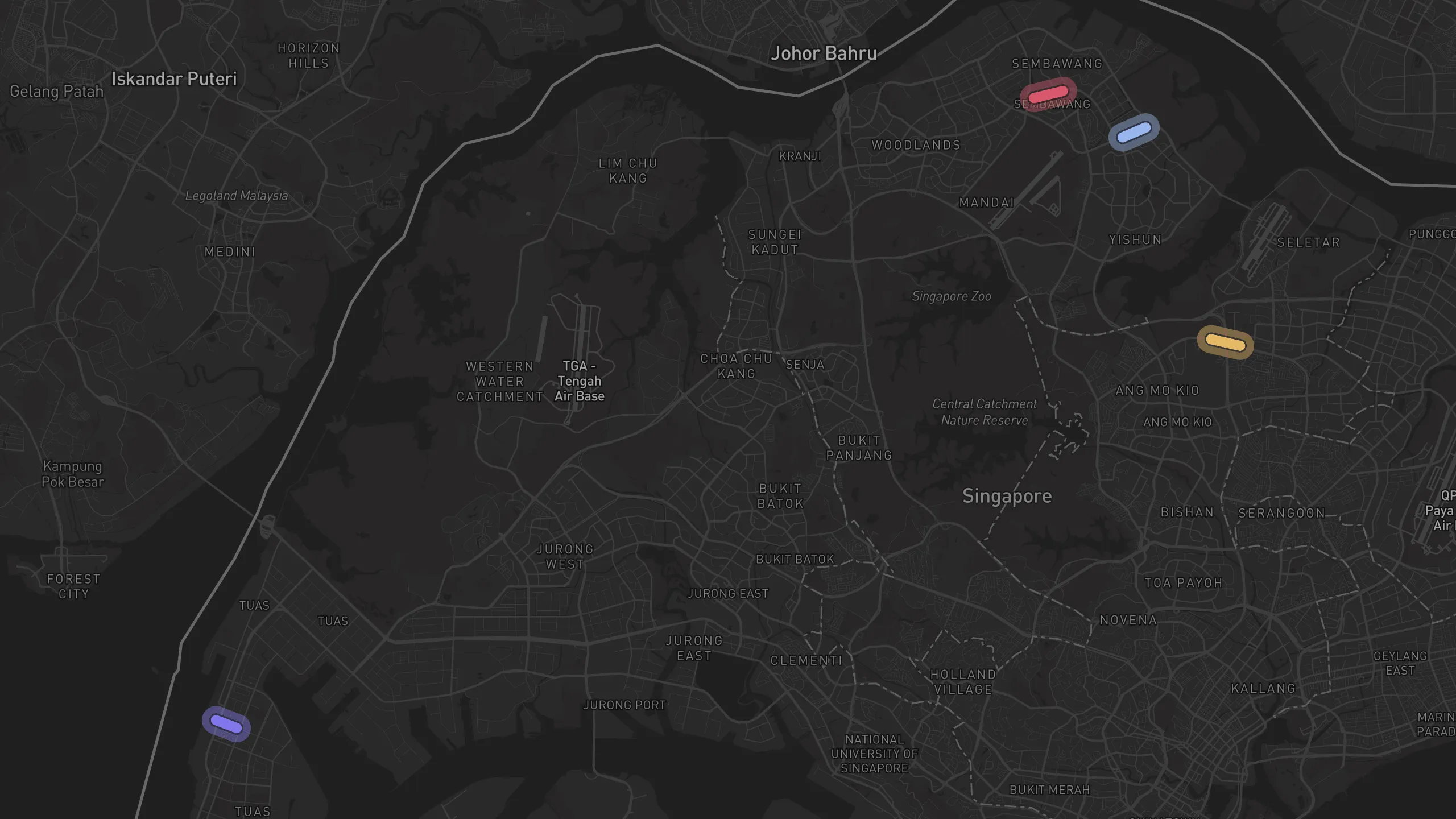 Map of street alignments in Singapore