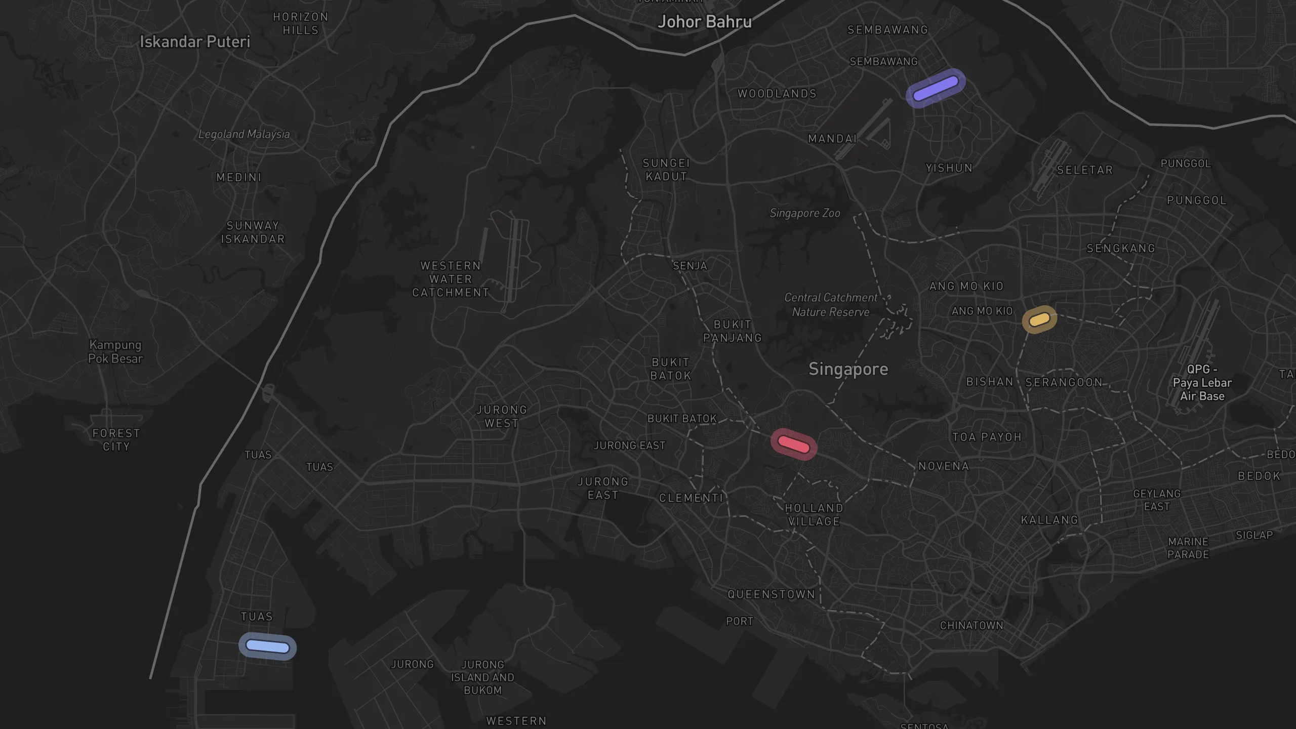 Map of street alignments in Singapore