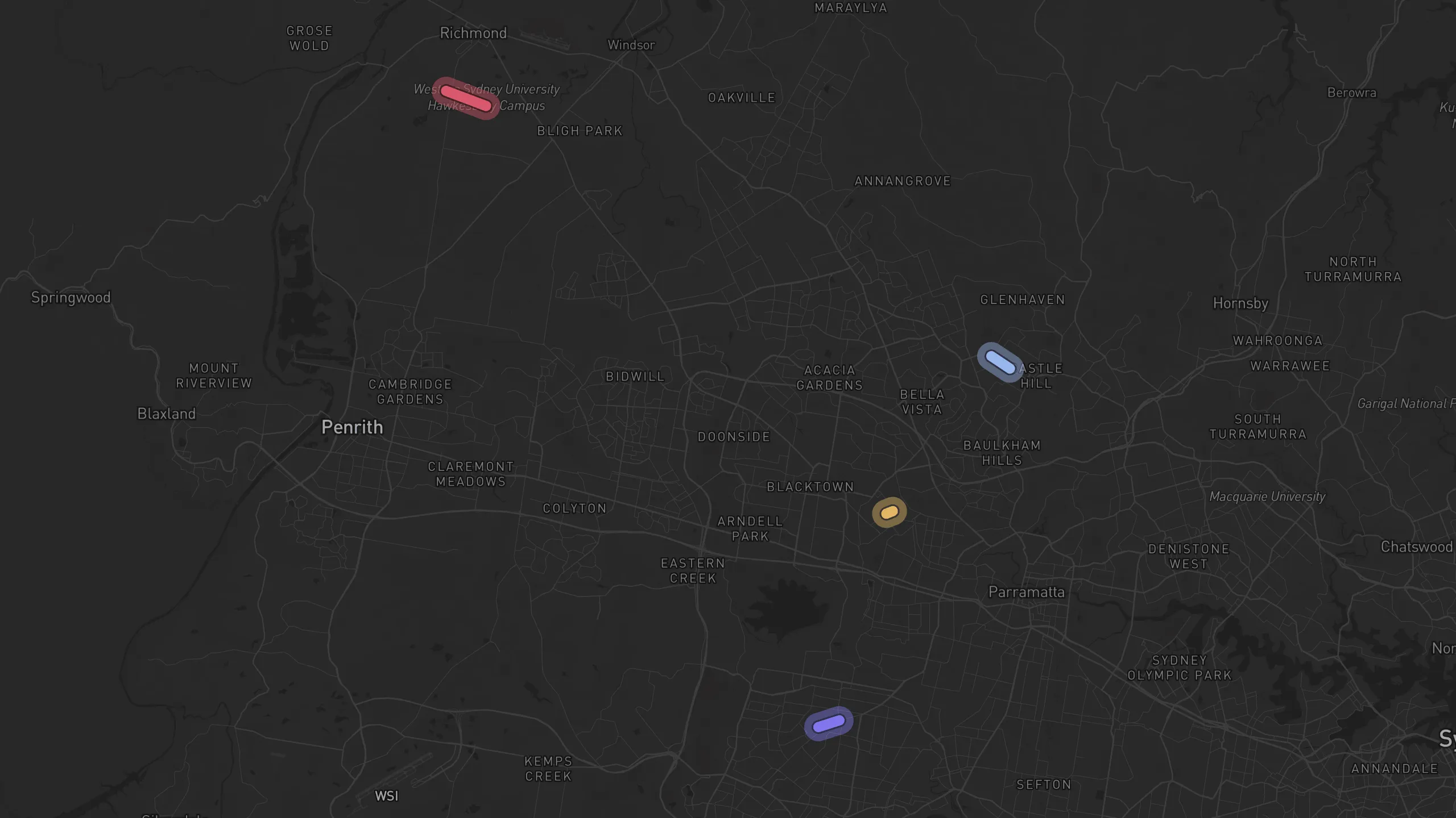 Map of street alignments in Sydney