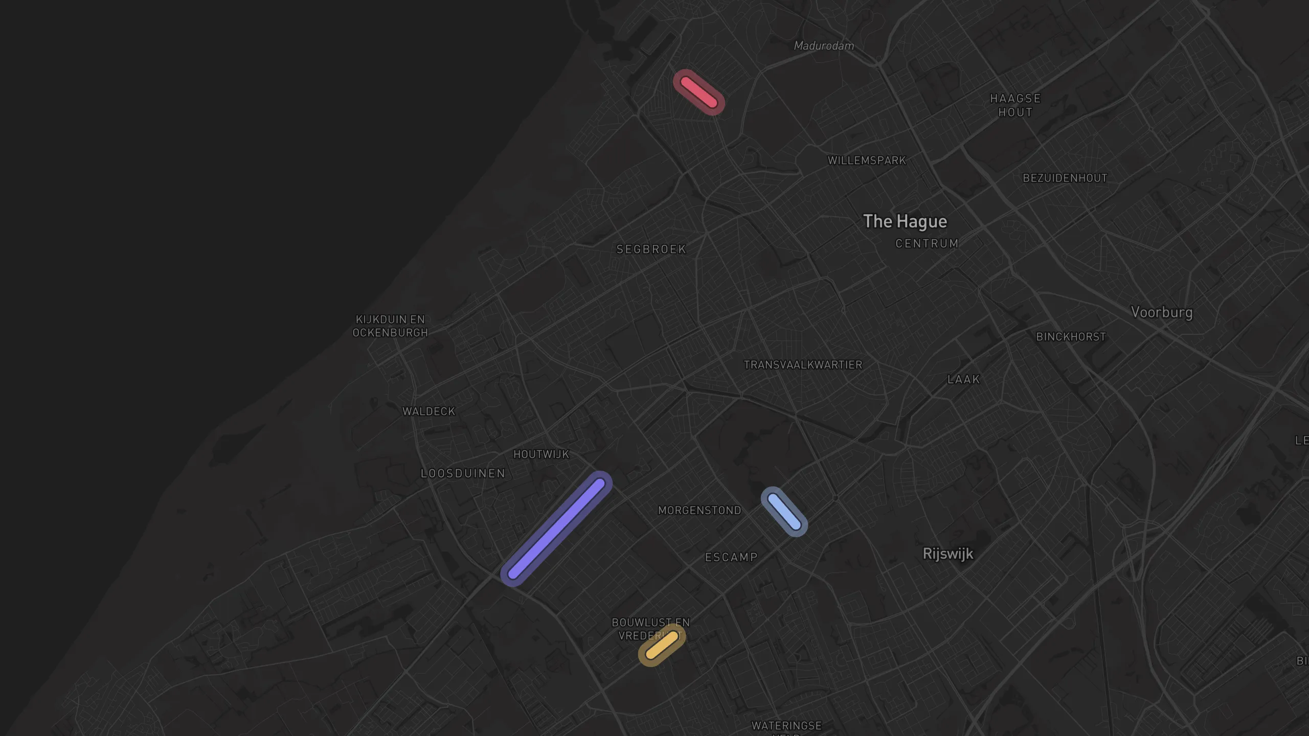 Map of street alignments in The Hague