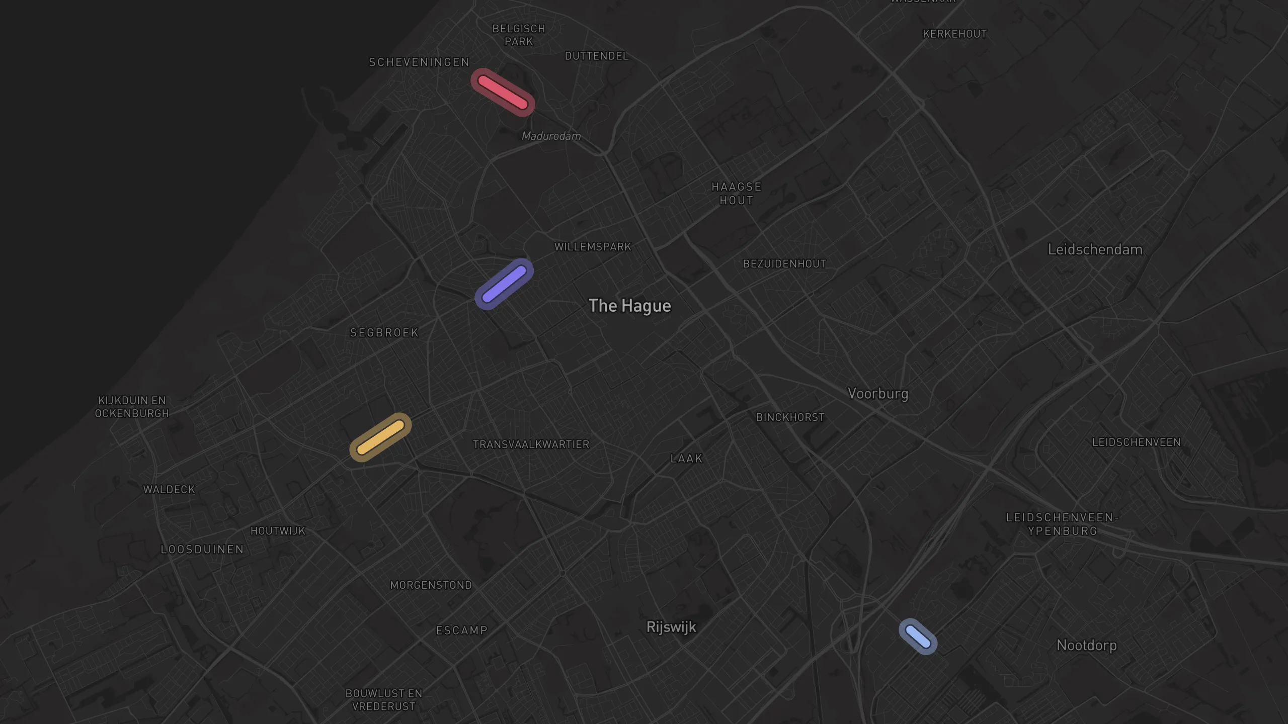 Map of street alignments in The Hague