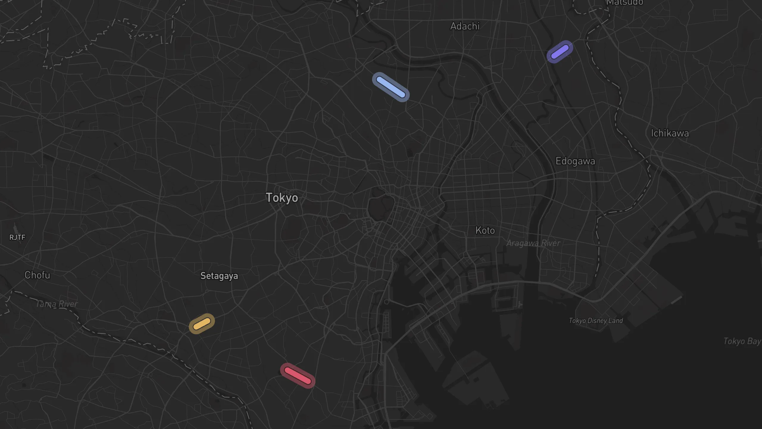 Map of street alignments in Tokyo
