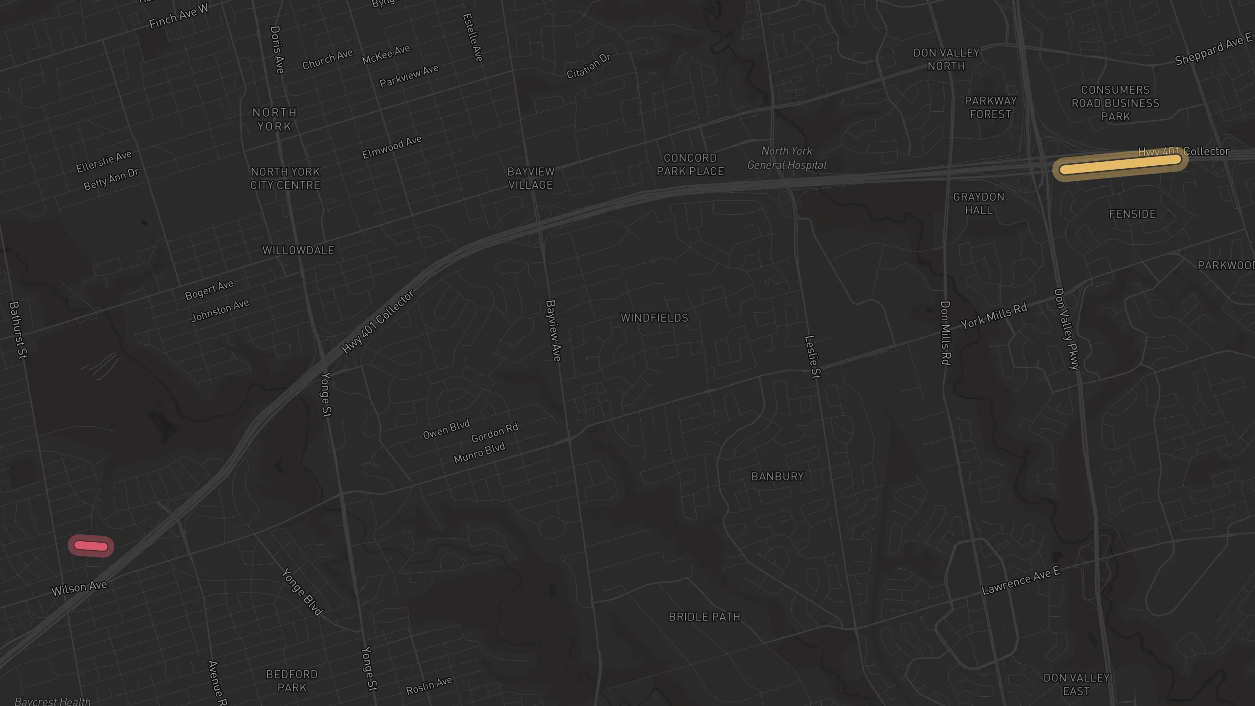 Map of street alignments in Toronto