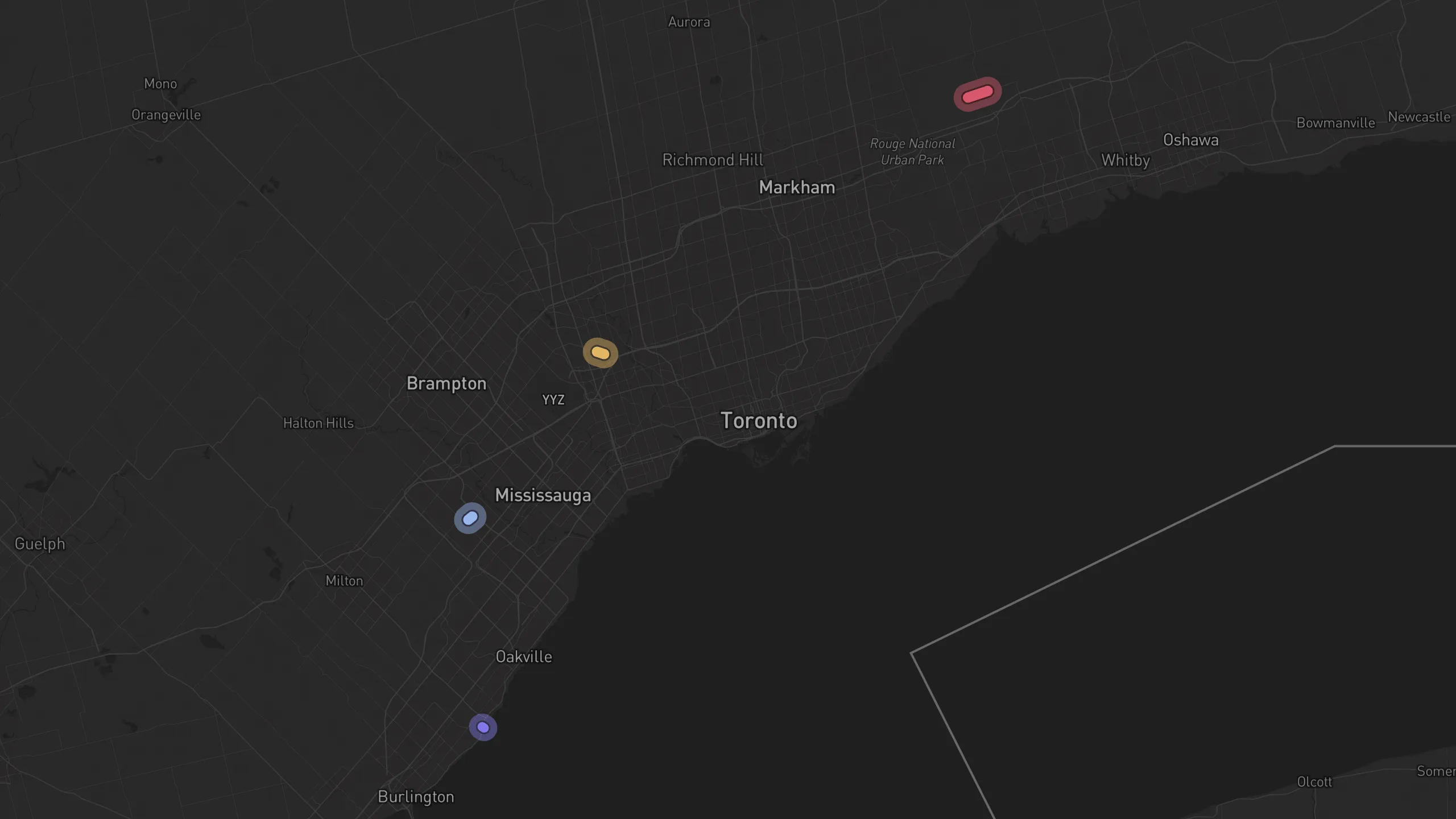 Map of street alignments in Toronto