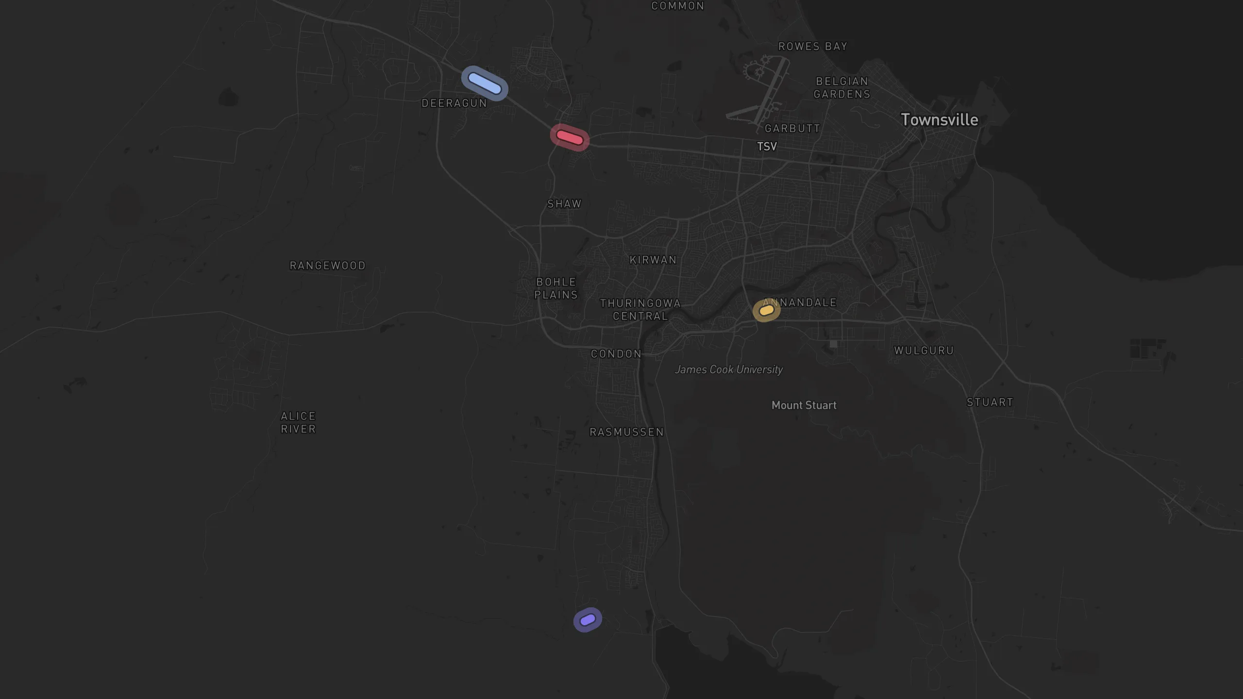 Map of street alignments in Townsville