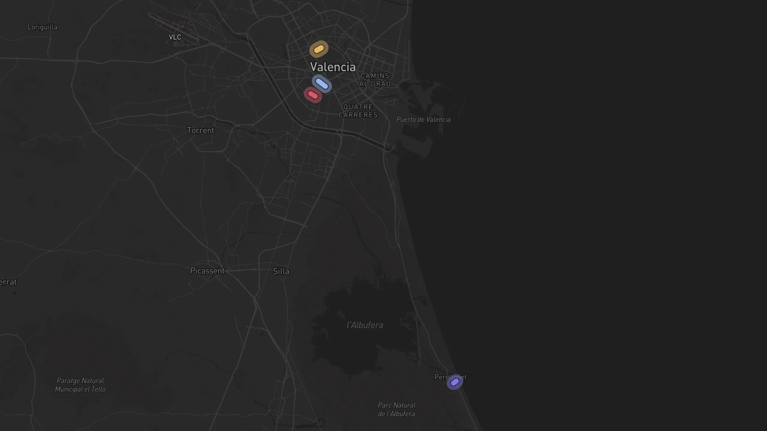 Map of street alignments in Valencia