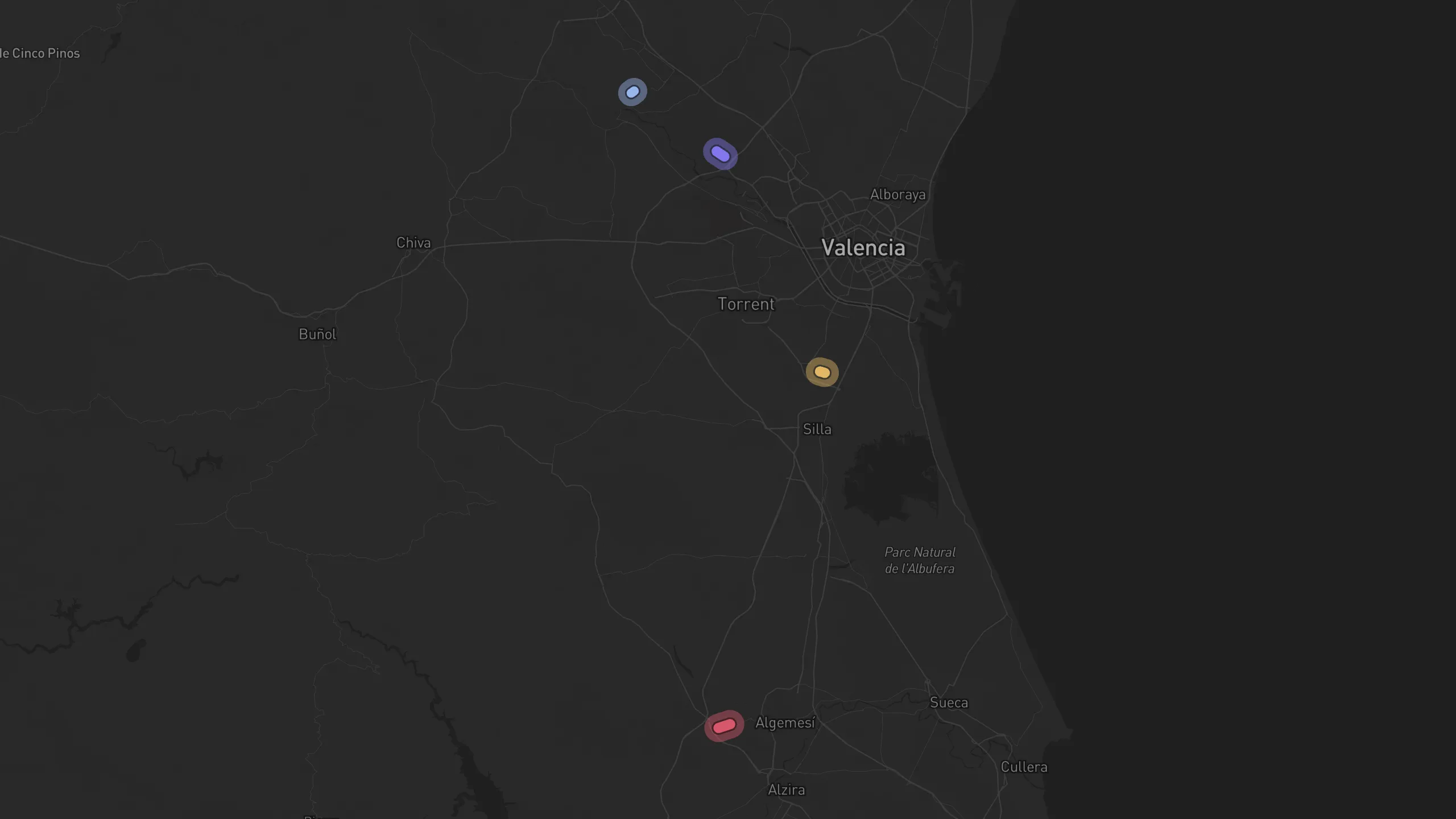 Map of street alignments in Valencia