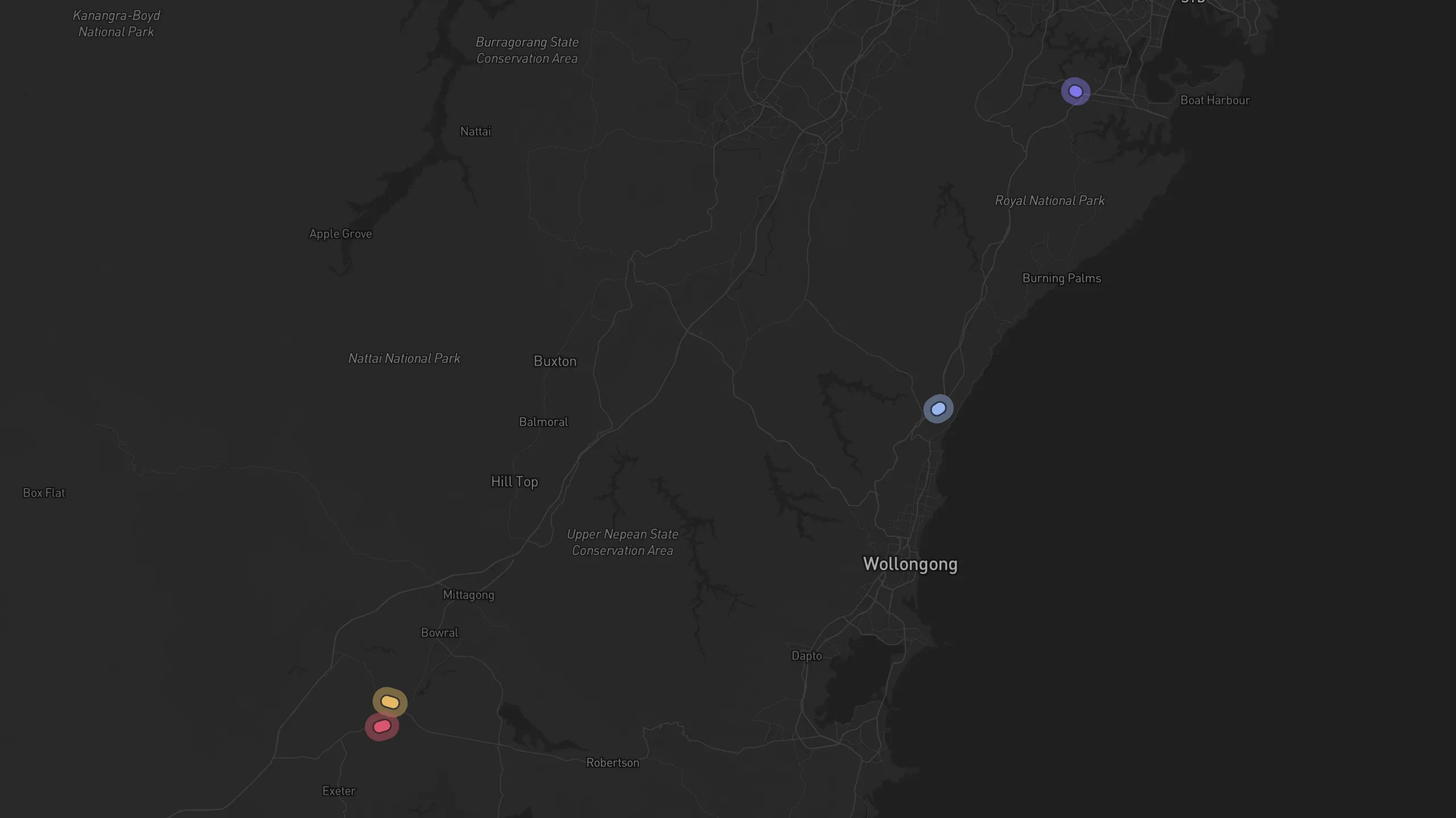 Map of street alignments in Wollongong