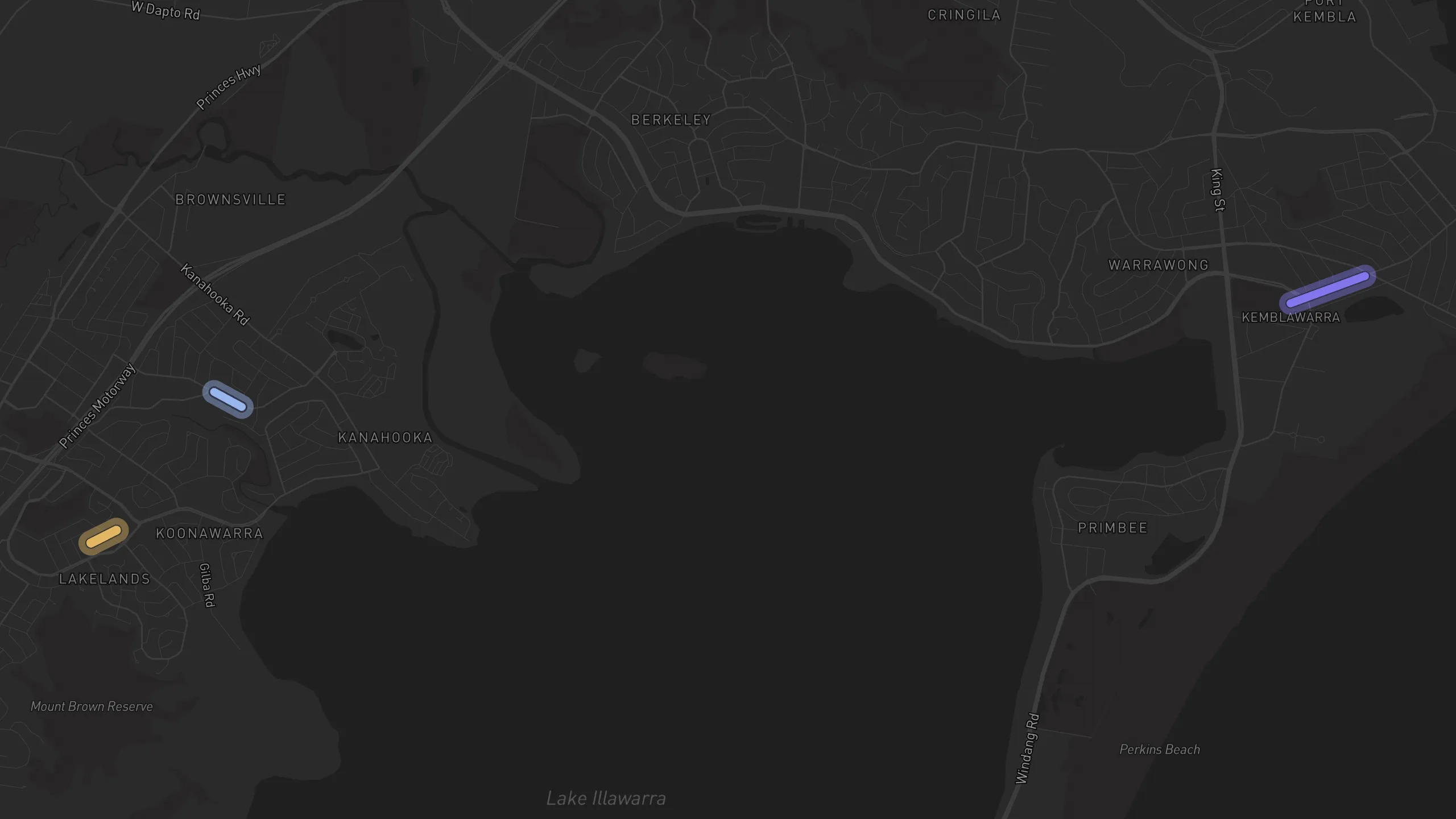 Map of street alignments in Wollongong