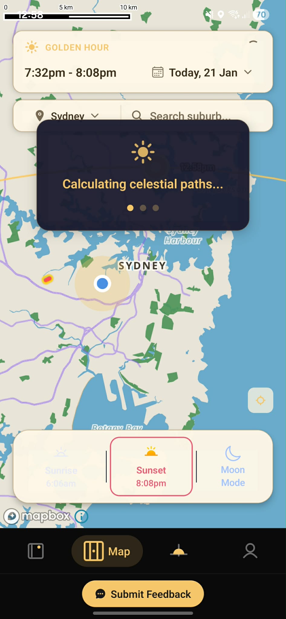 CityHenge app calculating celestial paths